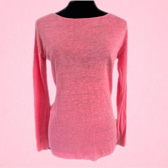 Lilly Pulitzer Tops - Lilly Pulitzer Pink Linen Long Sleeve Lightweight Summer Pullover Top Size XS